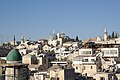 Aussicht vom Dach nach Südwesten, in Bildmitte die Kuppeln der Grabeskirche