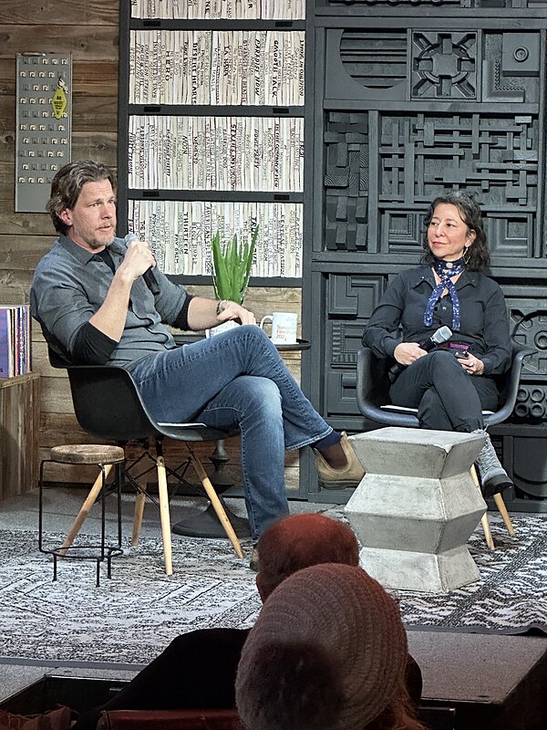 Nolan interviewed by astrophysics professor Janna Levin at the 2024 Sundance Film Festival event "Science vs. Fiction"