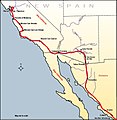 Image 32Map of the route taken by the Anza Expedition of 1775-76, from the Presidio of Tubac to San Francisco Bay. (from History of California)