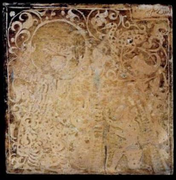 12C-13C lustreware Persian tile, depicting Rustam at the Cave of the White Div