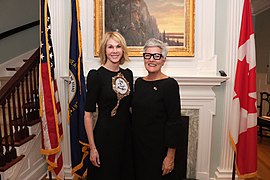 U.S. Ambassador to Canada Kelly Craft (left) hosting members of the Performing Arts Center Consortium at Lornado in 2017 Kelly Craft.jpg