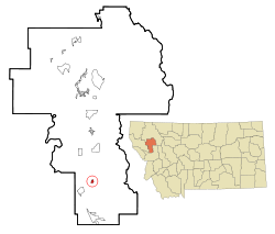 Location of St. Ignatius, Montana