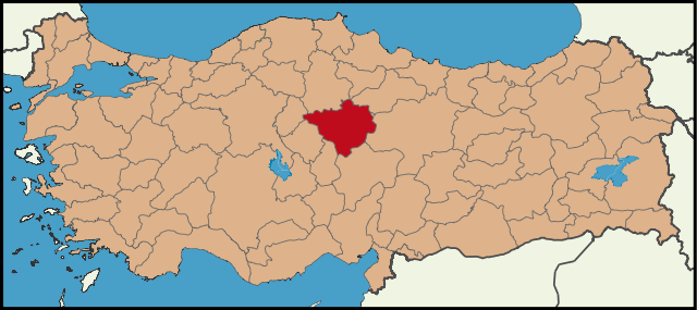 Localização da província de Yozgat na Turquia