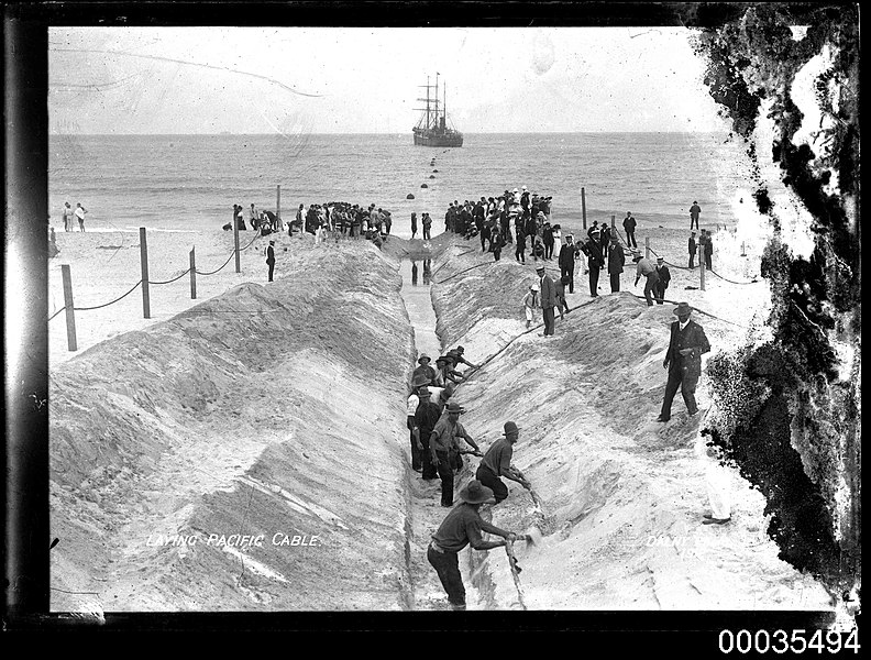 File:Laying the Pacific Cable from Bondi, Sydney to Auckland, New Zealand (8757100540).jpg