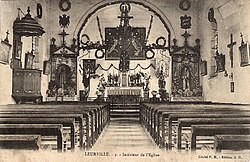 Leurville Carte postale L'église vers 1910.jpg