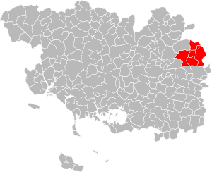 Location of the Guer Communauté in the Morbihan department