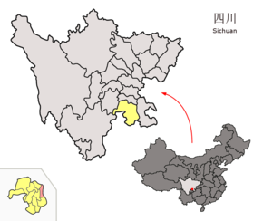 Location of Jiang'an within Sichuan (China).png