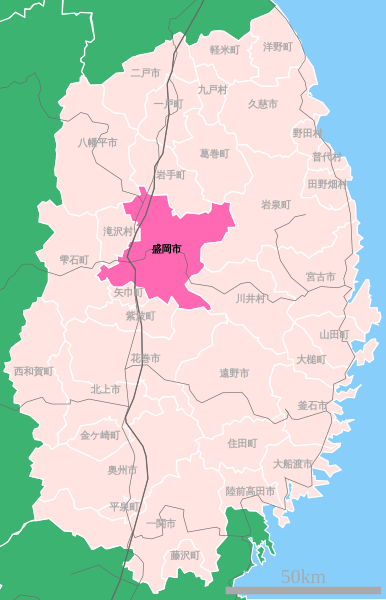 Talaksan:Location of Morioka city, Iwate prefecture Japan.svg