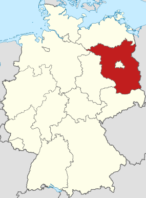 Localização de Brandemburgo na Alemanha