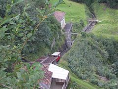 Looking down on the upper station