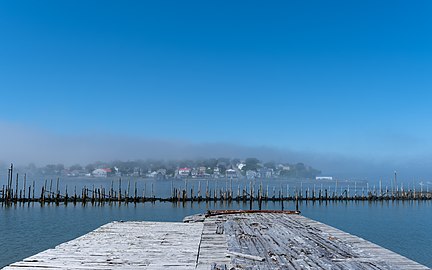 Lubec (US) seen from a pier in Compobello Island, Brunswick, Canada