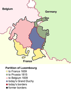 The three Partitions of Luxembourg have greatly reduced Luxembourg's territory.