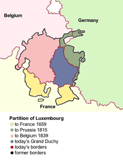 <span class="mw-page-title-main">Partitions of Luxembourg</span> Losses of territory of the Grand Duchy of Luxembourg