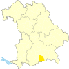 Location of the Miesbach district in Bavaria