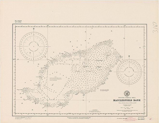 1920 nautical chart - depths in fathoms