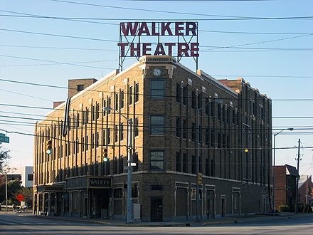 Madam Walker Legacy Center opened on Indiana Avenue in 1927 as a cultural center for the city's African American community.[223]