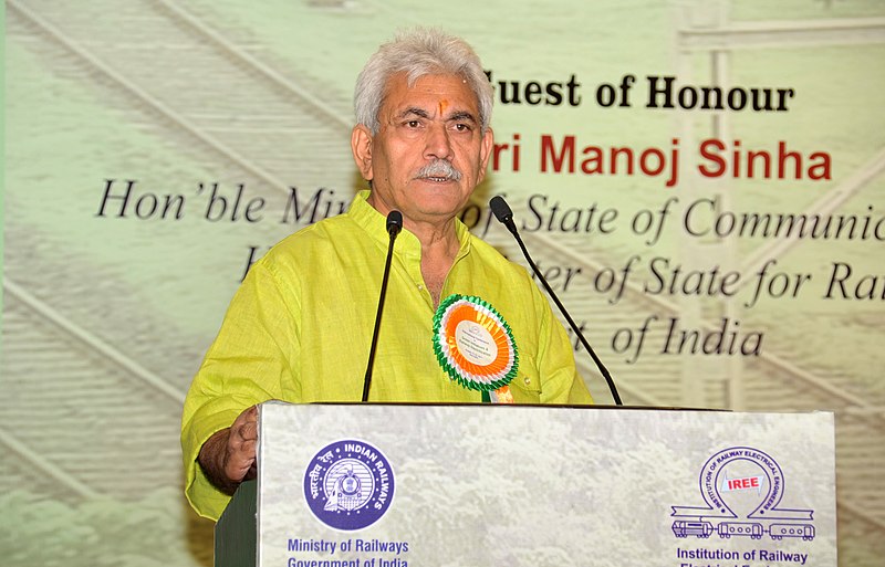 File:Manoj Sinha addressing at the inauguration of the International Conference on Green Initiatives & Railway Electrification, organised by the Ministry of Railways through Institution of Railways Electrical Engineer (IREE).jpg