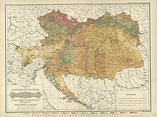 Карта плотности населения Австро-Венгрии по результатам переписи населения 31 декабря 1880 года.