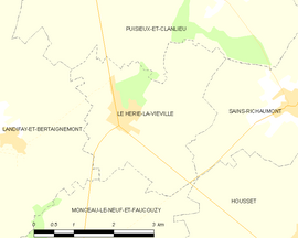 Mapa obce Le Hérie-la-Viéville