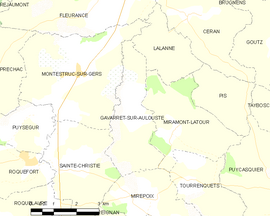 Mapa obce Gavarret-sur-Aulouste