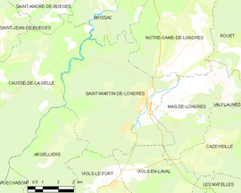 Mapa obce Saint-Martin-de-Londres