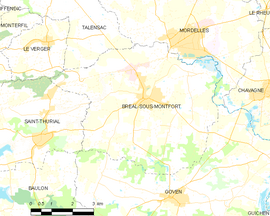Mapa obce Bréal-sous-Montfort