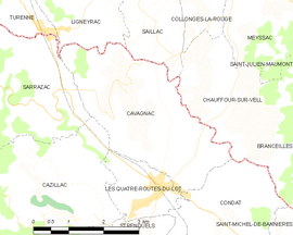 Mapa obce Cavagnac