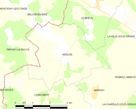 Mapa obce Verdon
