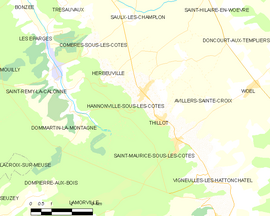 Mapa obce Hannonville-sous-les-Côtes