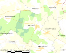 Mapa obce Halstroff