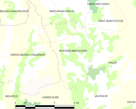 Mapa obce Burosse-Mendousse