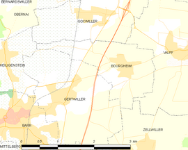 Mapa obce Bourgheim