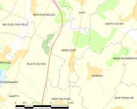 Mapa obce Hébécourt