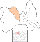 Map of North Macedonia, position of Opština Gjorče Petrov highlighted