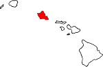 Карта штата с выделением округа Гонолулу 