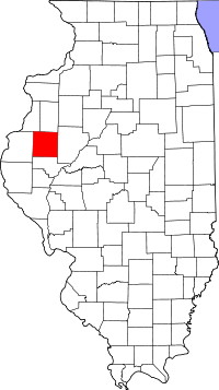 Округ Макдоно на мапі штату Іллінойс highlighting