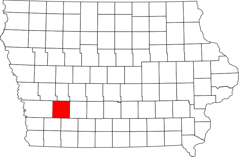 صورة:Map of Iowa highlighting Cass County.svg