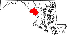 Harta e Montgomery County në Maryland