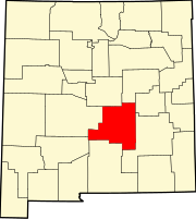 Map of New Mexico highlighting Lincoln County Map of New Mexico highlighting Lincoln County.svg