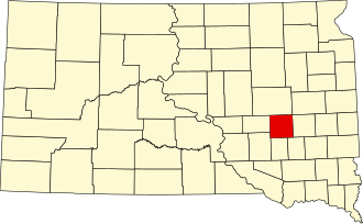 Location of Sanborn County in South Dakota Map of South Dakota highlighting Sanborn County.svg