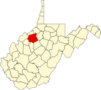 Location of Ritchie County in West Virginia Map of West Virginia highlighting Ritchie County.svg