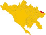Map of comune of Camerata Nuova (province of Rome, region Lazio, Italy).svg