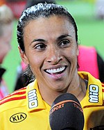 Marta a legtöbbször díjazott női labdarúgó