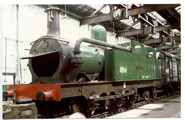 Mersey Railway locomotive Cecil Raikes, showing the prominent exhaust pipes leading back to the water tanks