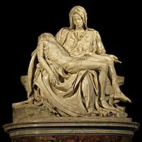 Michelangelo's Pieta (1498-99) in St. Peter's Basilica, Vatican City Michelangelo's Pieta 5450 cut out black.jpg