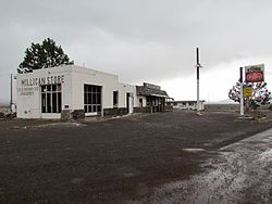 Negozio Millican e stazione di servizio