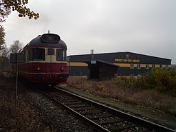 Turistický vlak (motorový vůz M286) na zastávce Mírová