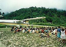 MAF Twin Otter at Selbang airstrip. Mission Aviation Fellowship Twin Otter at Selbang.jpg