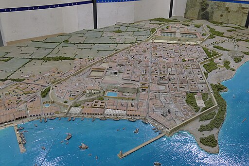 Modell des antiken Tarraco (Tarragona) in der hohen Kaiserzeit, Blick von Süden