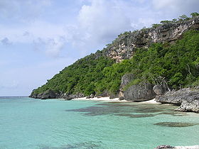 Een baai op Isla Mona